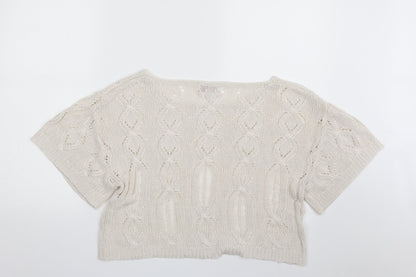 Womens UK Size 10 Matalan White Pullover Jumper