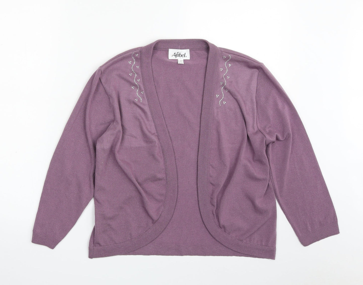 Womens UK Size 14 Afibel Purple Cardigan Jumper