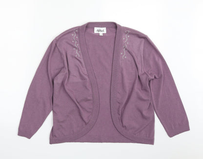 Womens UK Size 14 Afibel Purple Cardigan Jumper