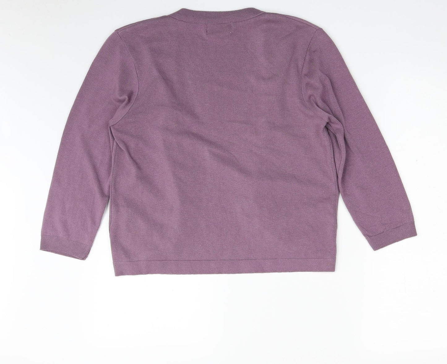 Womens UK Size 14 Afibel Purple Cardigan Jumper