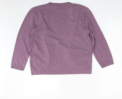 Womens UK Size 14 Afibel Purple Cardigan Jumper