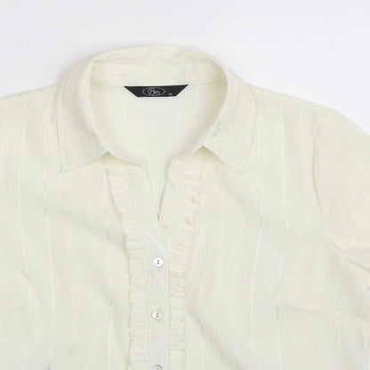 Womens UK Size 12 Bonmarché Ivory Basic Button-Up