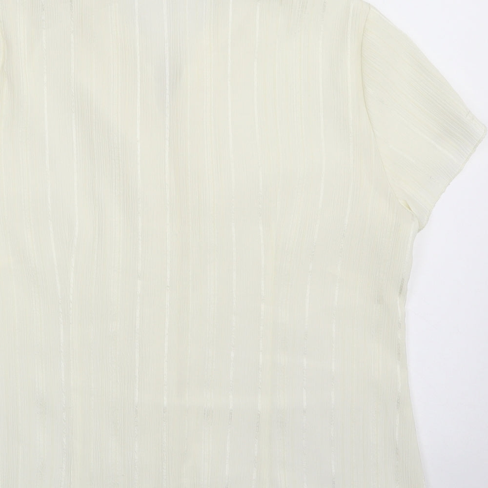 Womens UK Size 12 Bonmarché Ivory Basic Button-Up