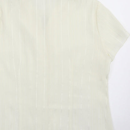 Womens UK Size 12 Bonmarché Ivory Basic Button-Up