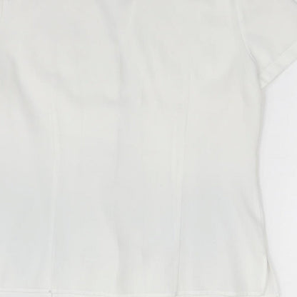 Berkertex Womens White  Polyester Basic Button-Up Size 12 Collared