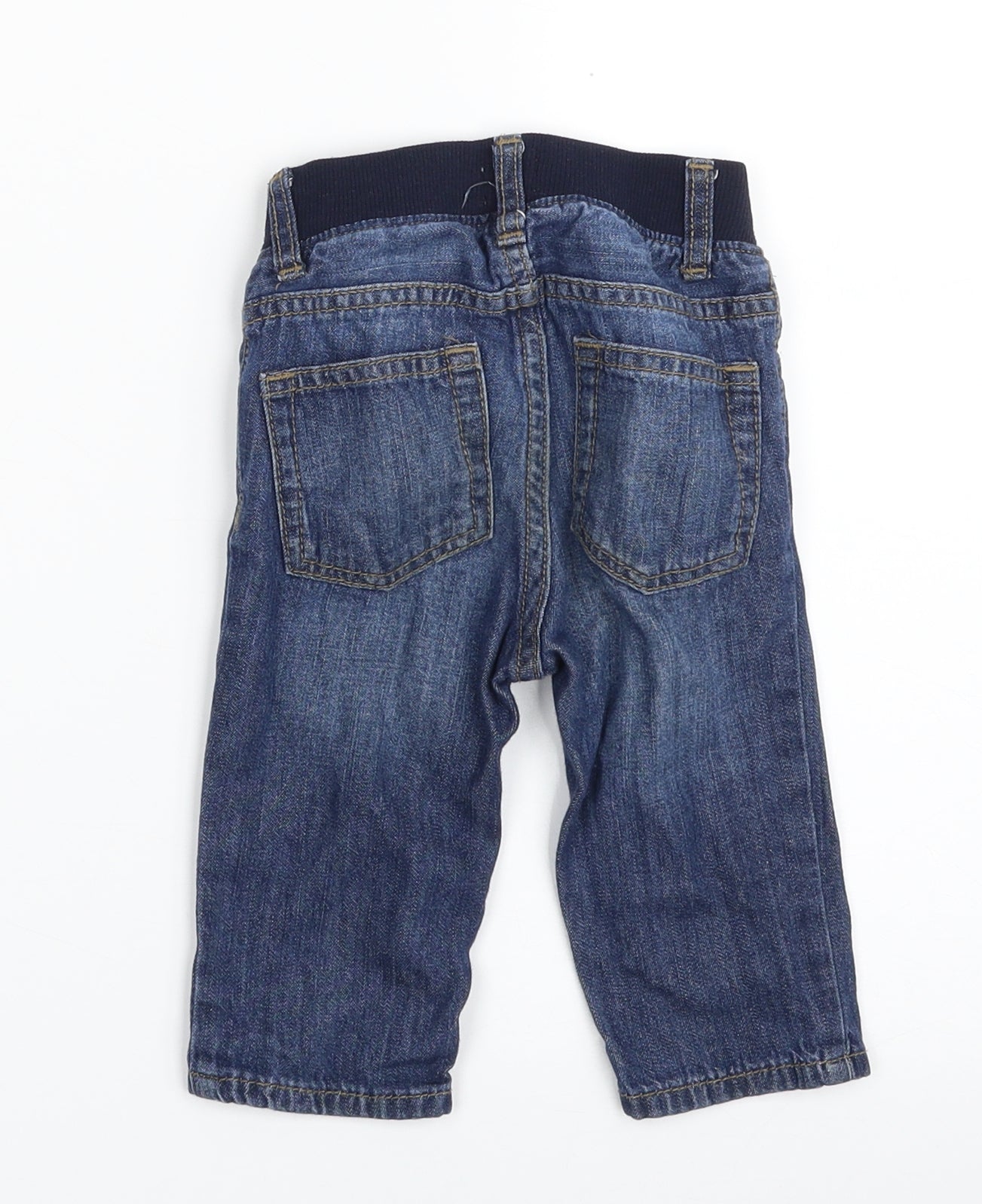 Gap Baby Blue  Cotton Cropped Jeans Size 6-9 Months  Button - Size 6-12M