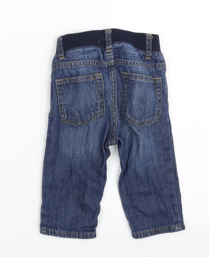 Gap Baby Blue  Cotton Cropped Jeans Size 6-9 Months  Button - Size 6-12M