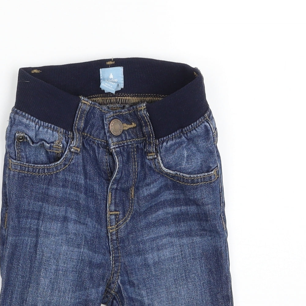 Gap Baby Blue  Cotton Cropped Jeans Size 6-9 Months  Button - Size 6-12M