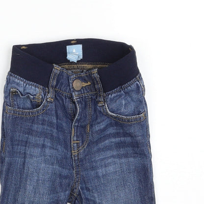 Gap Baby Blue  Cotton Cropped Jeans Size 6-9 Months  Button - Size 6-12M