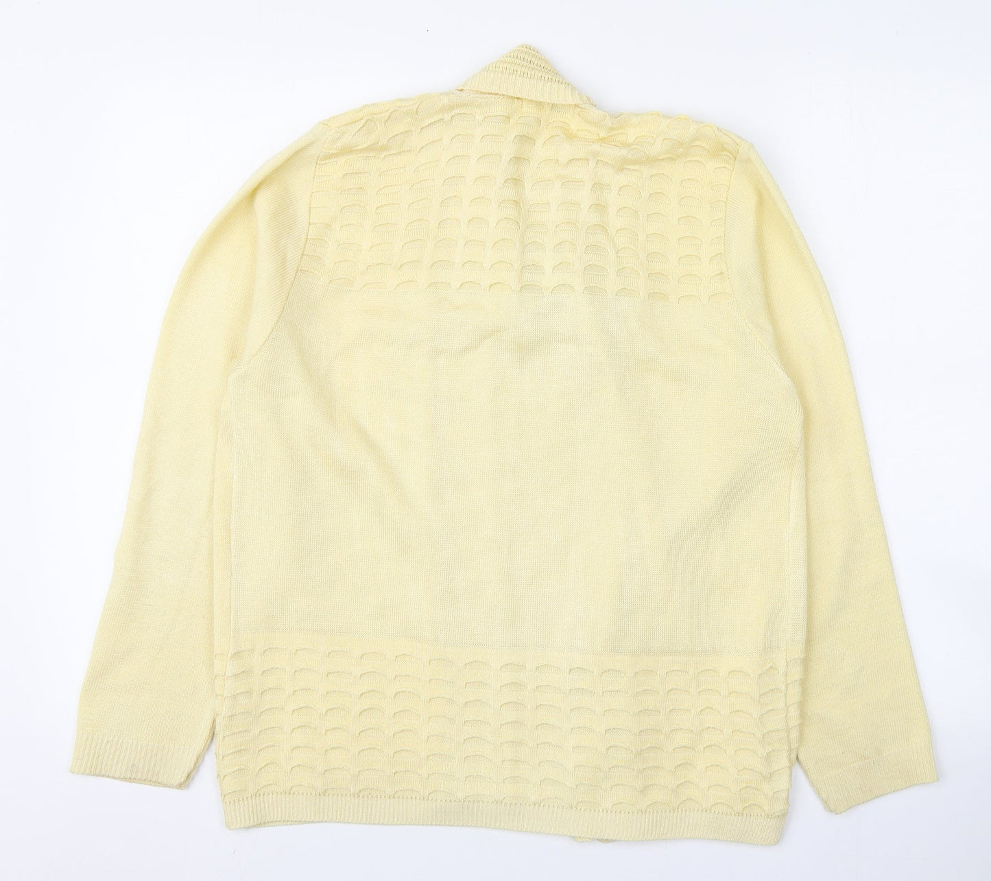 Emma Collection Womens Yellow V-Neck  Acrylic Cardigan Jumper Size M   - Size M/L