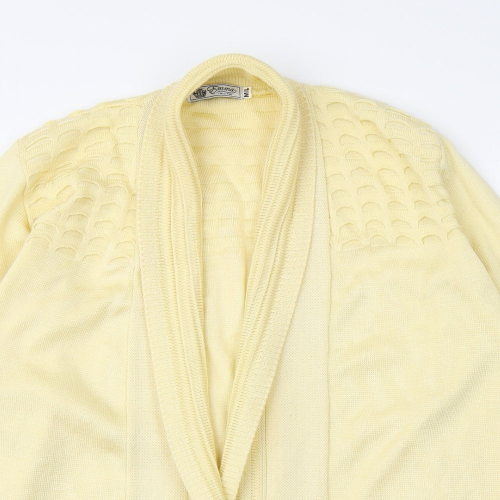 Emma Collection Womens Yellow V-Neck  Acrylic Cardigan Jumper Size M   - Size M/L