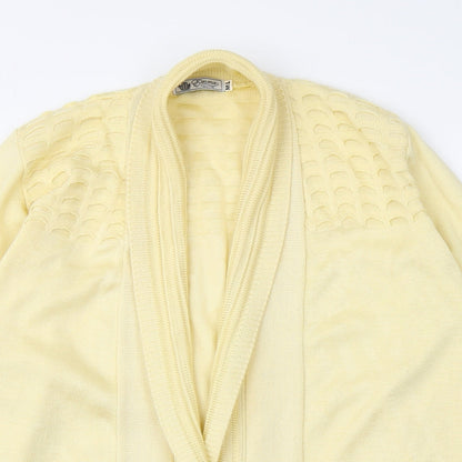 Emma Collection Womens Yellow V-Neck  Acrylic Cardigan Jumper Size M   - Size M/L