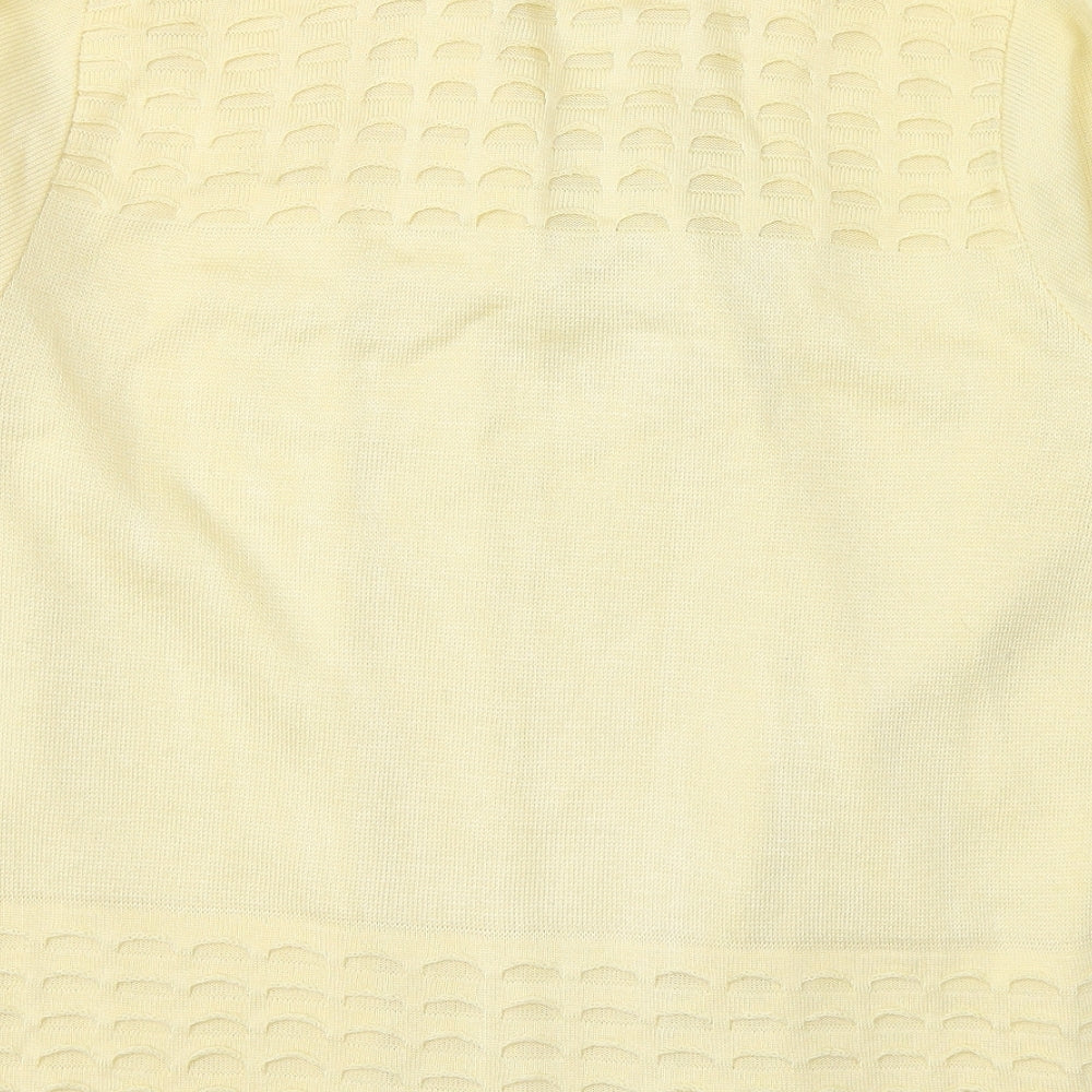 Emma Collection Womens Yellow V-Neck  Acrylic Cardigan Jumper Size M   - Size M/L