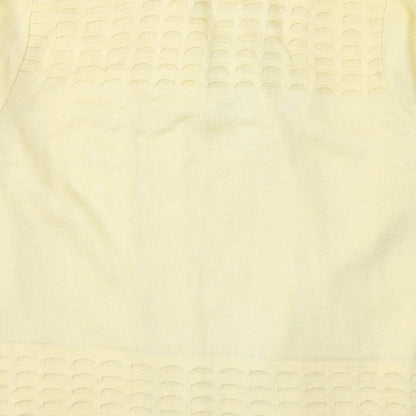 Emma Collection Womens Yellow V-Neck  Acrylic Cardigan Jumper Size M   - Size M/L