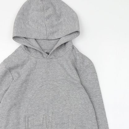 Bluezoo Boys Grey  Cotton Pullover Hoodie Size 11-12 Years   - Raised 'Good vibes'
