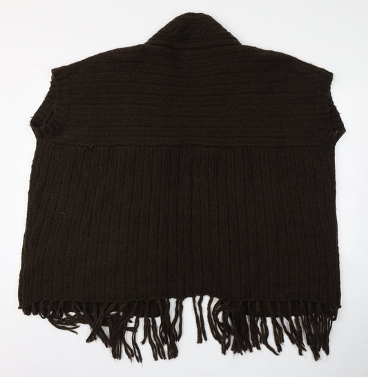 F&F Womens Brown Round Neck  Acrylic Cardigan Jumper Size 6