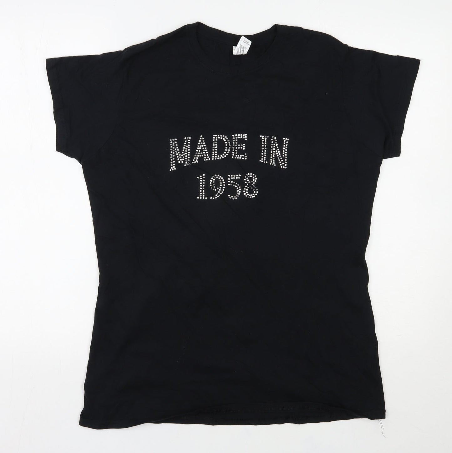 Womens UK Size 2XL Gildan Black Basic T-Shirt