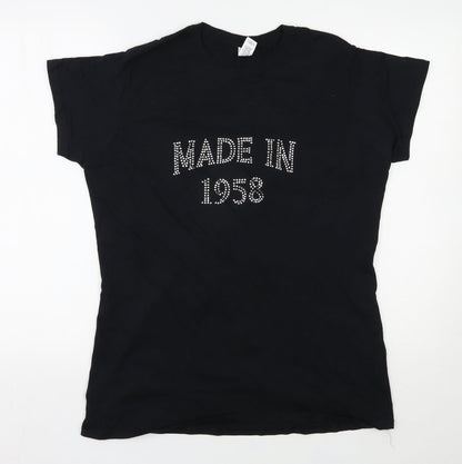 Womens UK Size 2XL Gildan Black Basic T-Shirt