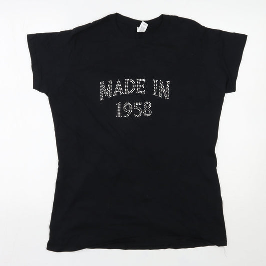 Womens UK Size 2XL Gildan Black Basic T-Shirt