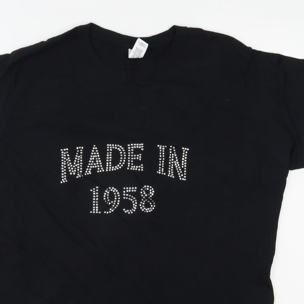 Womens UK Size 2XL Gildan Black Basic T-Shirt