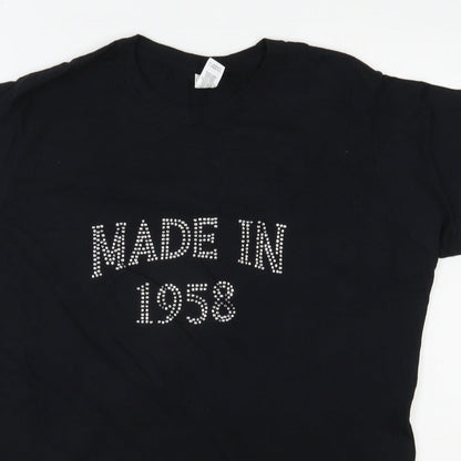 Womens UK Size 2XL Gildan Black Basic T-Shirt