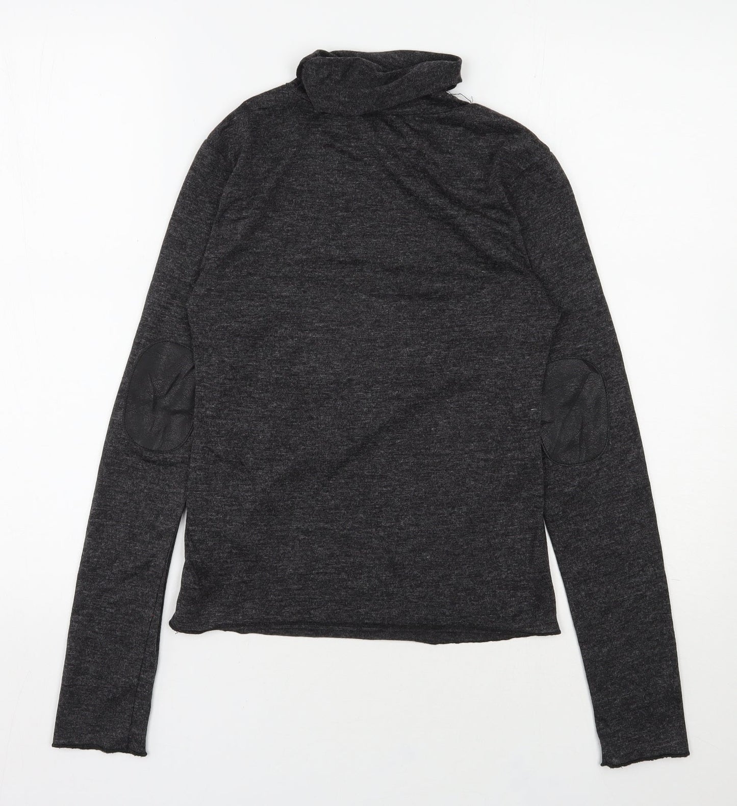 SheIn Womens Grey  Polyester Jersey T-Shirt Size M Roll Neck