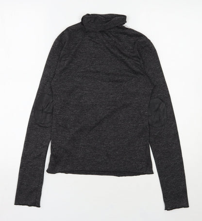 SheIn Womens Grey  Polyester Jersey T-Shirt Size M Roll Neck