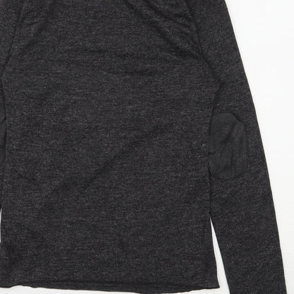 SheIn Womens Grey  Polyester Jersey T-Shirt Size M Roll Neck