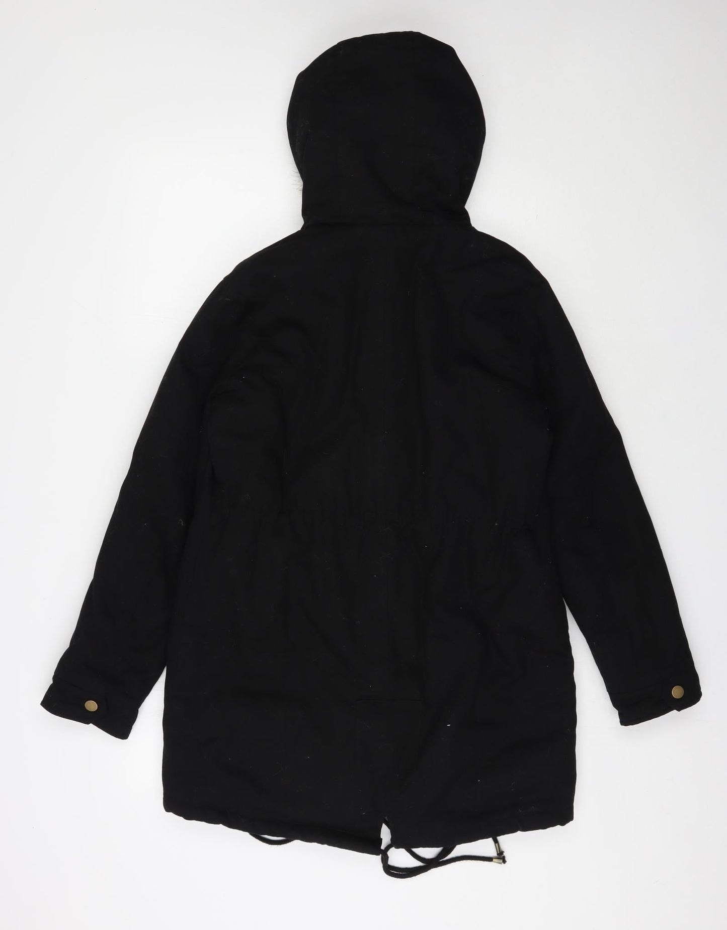 Womens UK Size 8 Boohoo Black Parka Coat