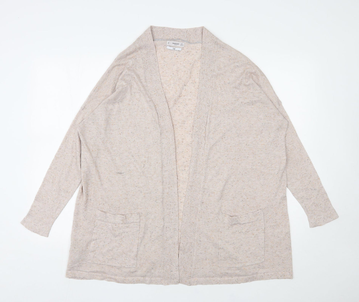 Womens UK Size S Mango Beige Cardigan Jumper