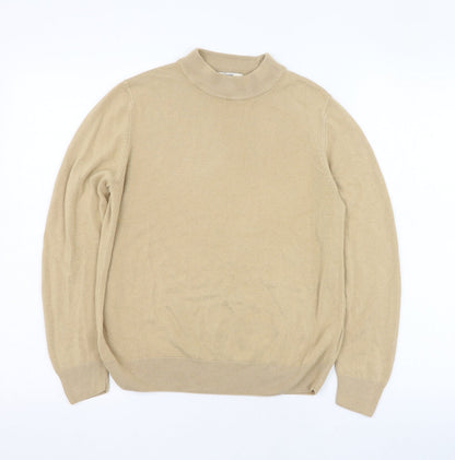 Marks and Spencer Womens Beige Round Neck  Acrylic Pullover Jumper Size 12