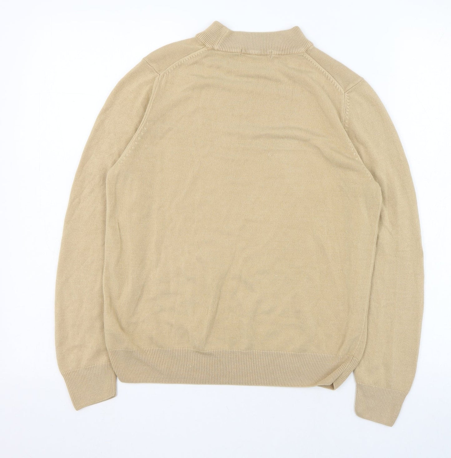 Marks and Spencer Womens Beige Round Neck  Acrylic Pullover Jumper Size 12