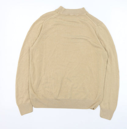 Marks and Spencer Womens Beige Round Neck  Acrylic Pullover Jumper Size 12
