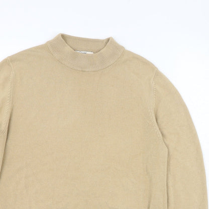 Marks and Spencer Womens Beige Round Neck  Acrylic Pullover Jumper Size 12
