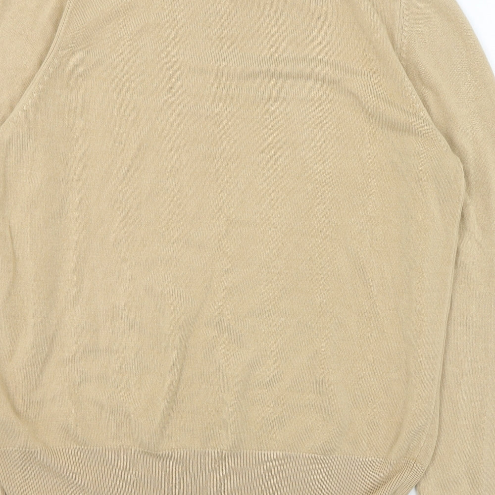 Marks and Spencer Womens Beige Round Neck  Acrylic Pullover Jumper Size 12