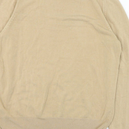 Marks and Spencer Womens Beige Round Neck  Acrylic Pullover Jumper Size 12
