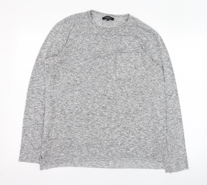 New Look Mens Grey Round Neck  Polyester Pullover Jumper Size L