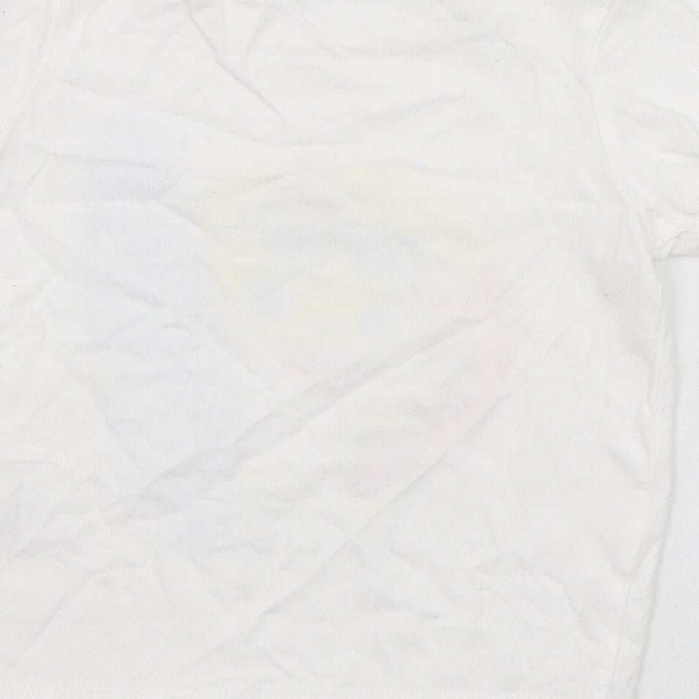 F&F Boys White  Cotton Basic T-Shirt Size 6-9 Months Round Neck Pullover - Baby Shark