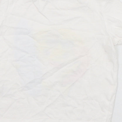 F&F Boys White  Cotton Basic T-Shirt Size 6-9 Months Round Neck Pullover - Baby Shark