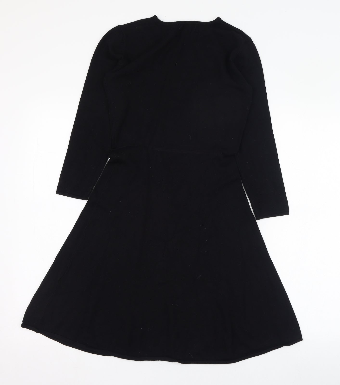 H&M Womens Black  Viscose Skater Dress  Size XS  Round Neck Pullover