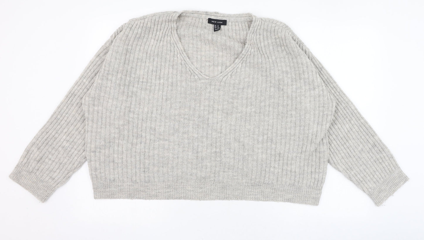 Womens UK Size M New Look Grey Pullover Jumper