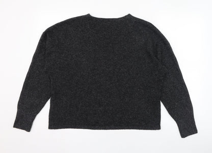 Vera Moda Womens Black V-Neck  Polyester Pullover Jumper Size S