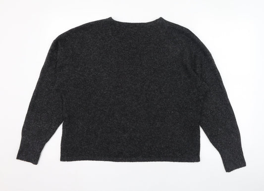 Vera Moda Womens Black V-Neck  Polyester Pullover Jumper Size S