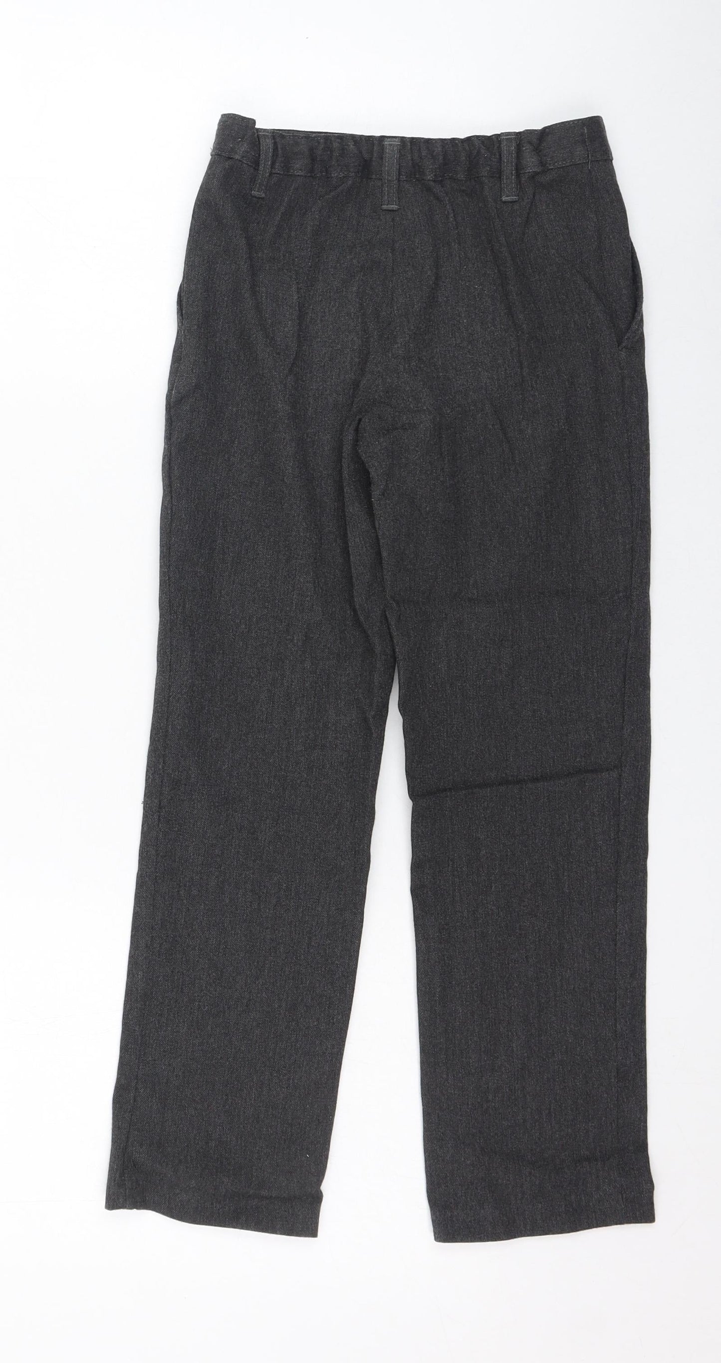 George Boys Grey  Polyester Dress Pants Trousers Size 7-8 Years  Regular Zip