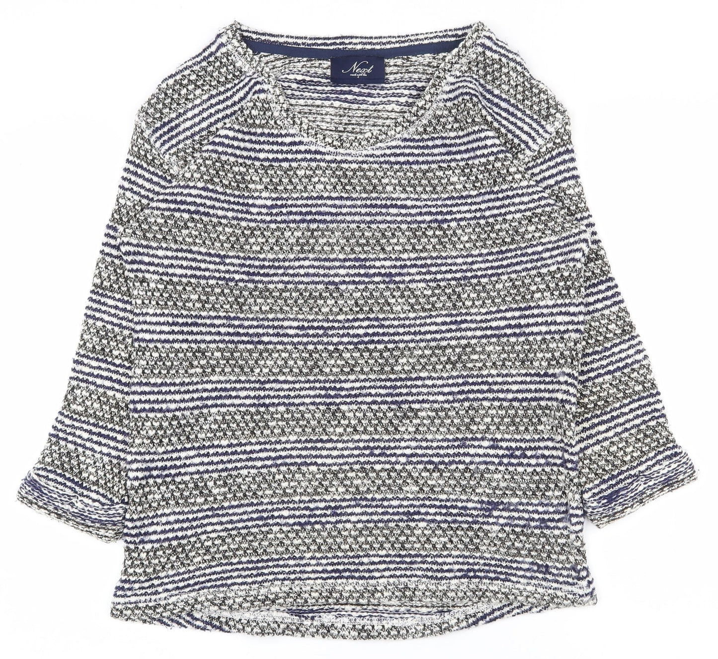 NEXT Womens Multicoloured Scoop Neck Striped Cotton Pullover Jumper Size 6