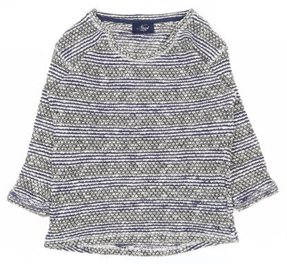 NEXT Womens Multicoloured Scoop Neck Striped Cotton Pullover Jumper Size 6
