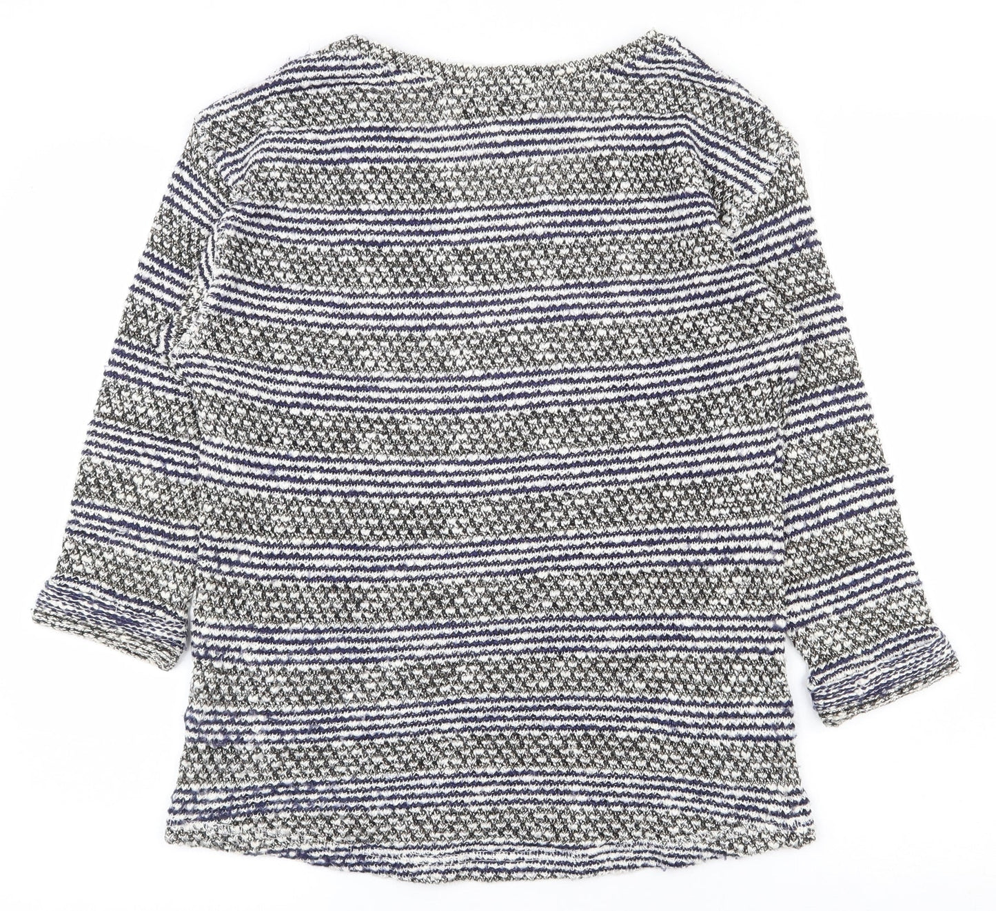 NEXT Womens Multicoloured Scoop Neck Striped Cotton Pullover Jumper Size 6
