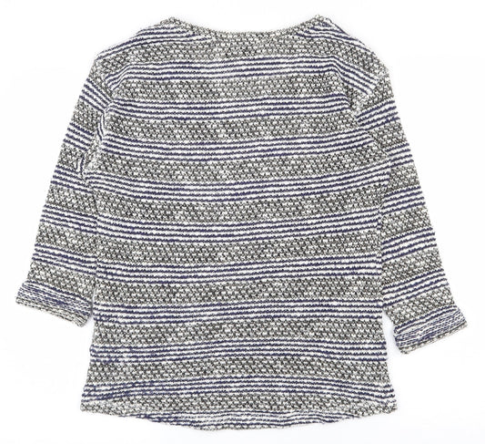 NEXT Womens Multicoloured Scoop Neck Striped Cotton Pullover Jumper Size 6