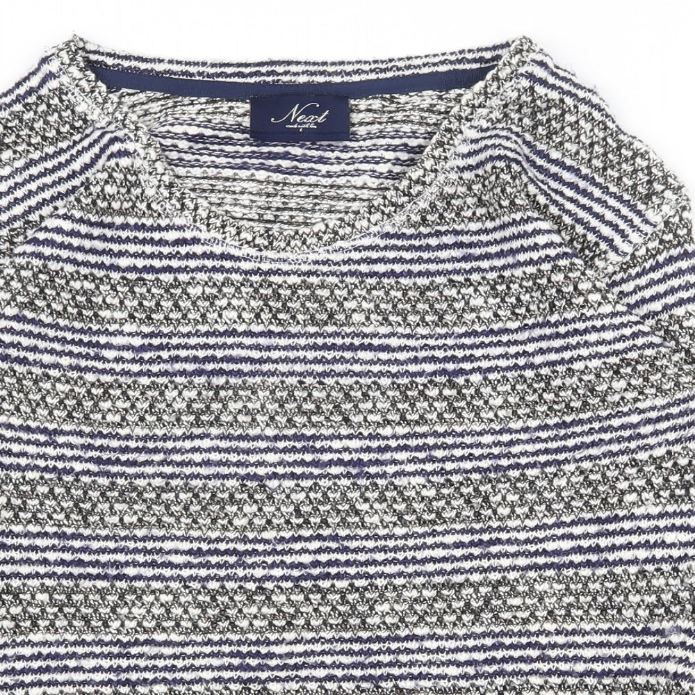 NEXT Womens Multicoloured Scoop Neck Striped Cotton Pullover Jumper Size 6