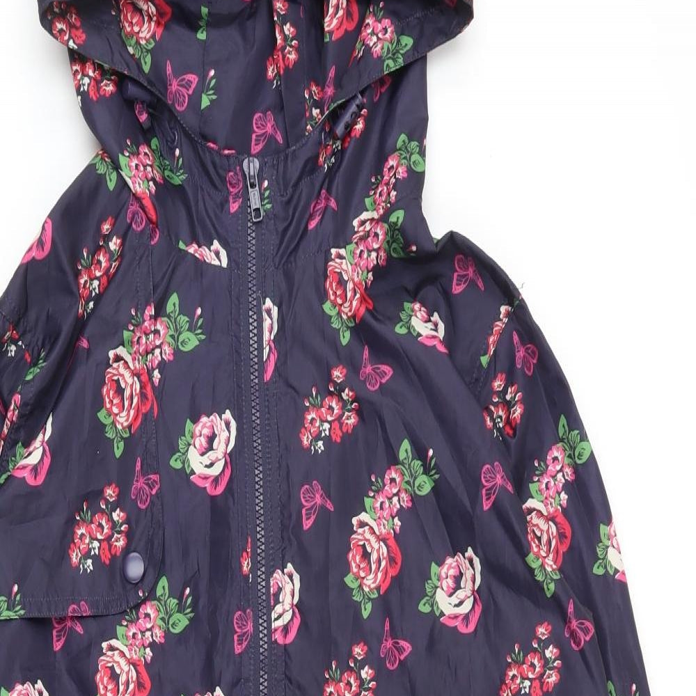 Womens UK Size 10 Red Herring Blue Rain Coat